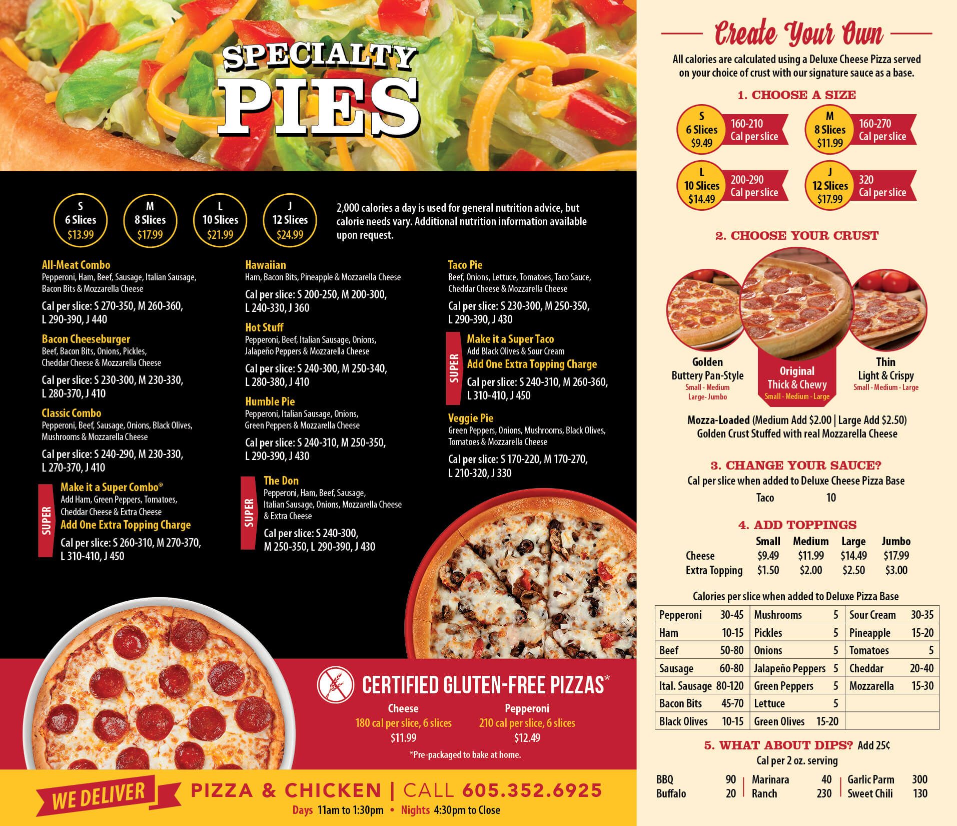 Huron, SD Godfather’s Pizza Menu Godfather's Pizza